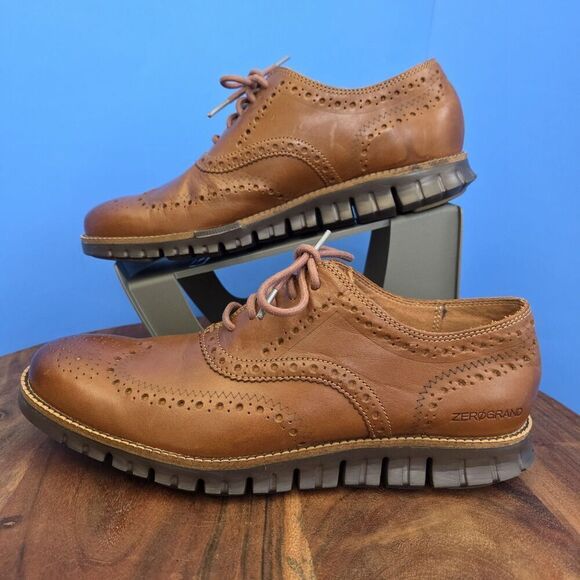 Cole Haan Zerogrand Wingtip Oxford British Tan Leather C29411 Men's 9M - Picture 3 of 12